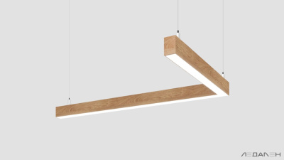 L-образный светильник WOOD ANGLE L 6000K 32W, корпус Дуб