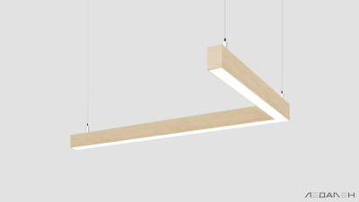 L-образный светильник WOOD ANGLE L 3000K 32W, корпус Ясень белый