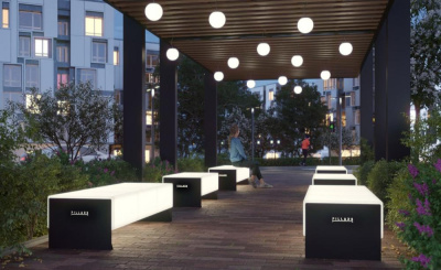 Скамейка «Square 1» с подсветкой S, 0,6 м