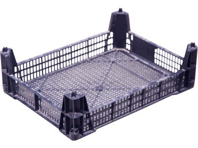 Ящик перфорированный 400×300×110, арт.: 101-60, объём 4, чёрный, код: 24462