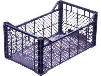 Ящик перфорированный 500×300×220, арт.: 103-220, объём 26.4, чёрный, код: 24461