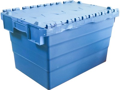 Ящик сплошной 600×400×360 мм, объем 68 л., арт.: SPKM 6436, синий, код: 26195