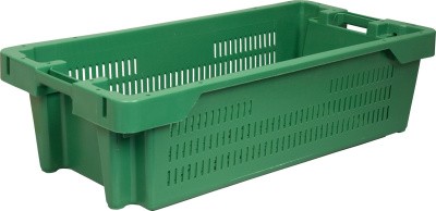 Ящик перфорированный 800×400×225, арт.: 211-2, объём 72, зелёный, код: 05553