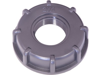 Переходник п/э для еврокуба 2×1" "мама-папа", резьба S60X6, код: 37999