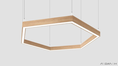 Шестиугольный светильник WOOD HEXAGON 6000K 80W, корпус Дуб