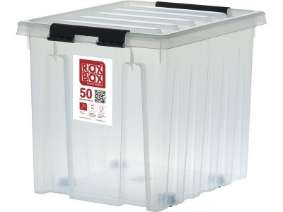 Ящик сплошной 500×390×405 мм, объем 50 л., арт.: Rox Box 50, прозрачный, код: 18710