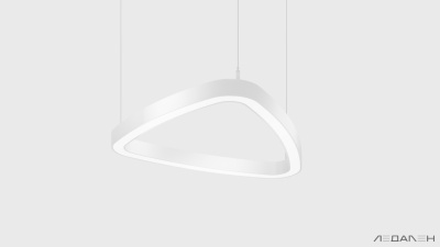 Треугольный подвесной светильник TRIANGOLO SOFT PRO M 4000K 53W, корпус черный