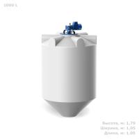 Емкость K 1000 литров с лопастной мешалкой без обрешетки
