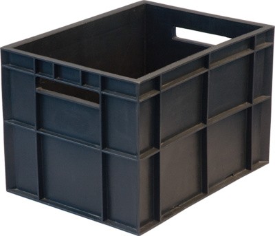 Ящик сплошной 400×300×280 мм, объем 27 л., арт.: 303-Т, чёрный, код: 22382
