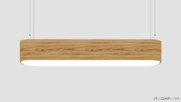 Овальный светильник WOOD OVALE 3000K 154W, корпус Ясень оливковый