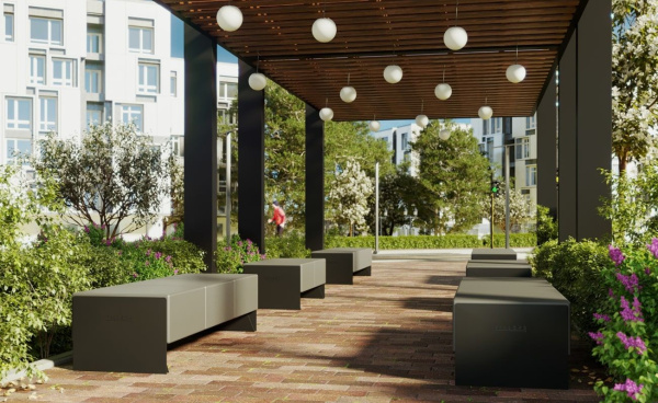 Скамейка «Square 1» с подсветкой S, 0,6 м