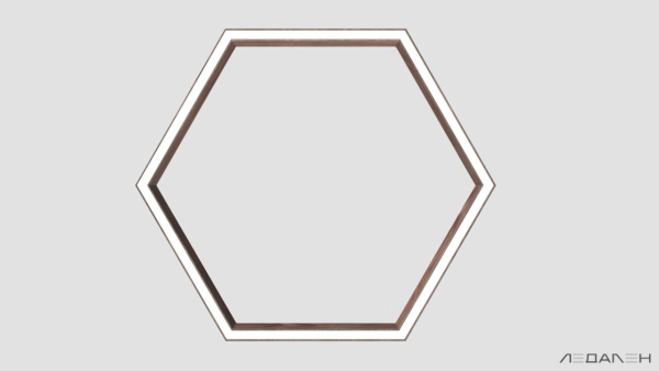 Шестиугольный светильник WOOD HEXAGON 4000K 80W, корпус Американский орех