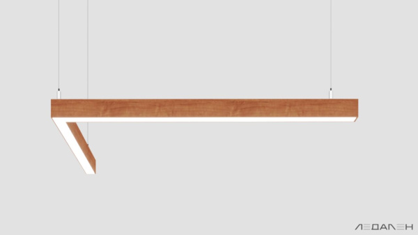 L-образный светильник WOOD ANGLE L 5000K 32W, корпус Груша