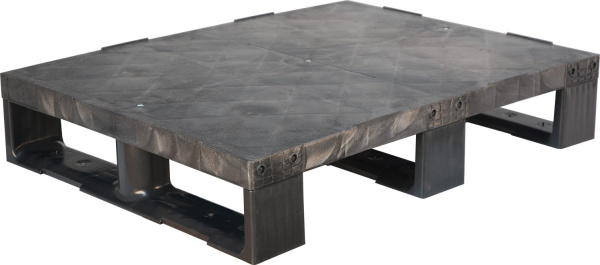Паллет 800x600х150 сплошной, на 3-х полозьях, арт. TR 680 черный, код: 07877