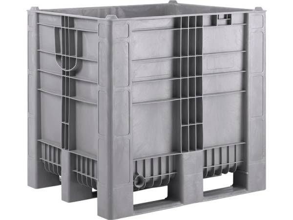 BoxPallet 1200х1000х1140 сплошной, на 3-х полозьях, арт. C-Box 1210 S (1140) серый, код: 23857