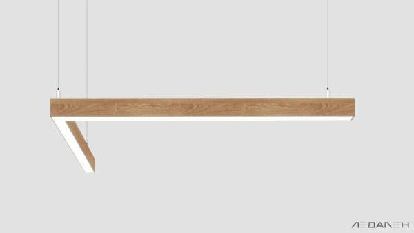 L-образный светильник WOOD ANGLE L 3000K 32W, корпус Дуб