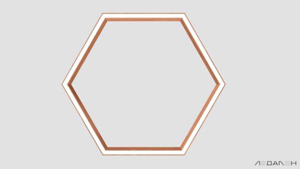Шестиугольный светильник WOOD HEXAGON 6000K 80W, корпус Груша
