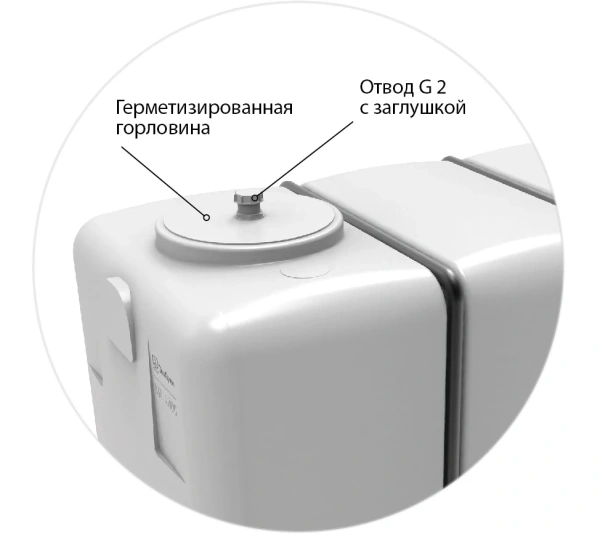 Емкость KR 4000л под плотность до 1.5 г/см³ для транспортировки белая в обрешетке New 