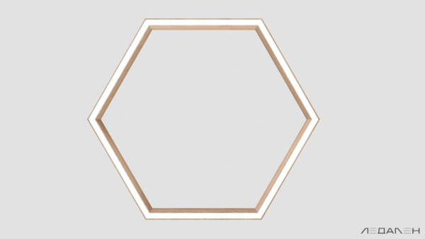Шестиугольный светильник WOOD HEXAGON 5000K 80W, корпус Дуб
