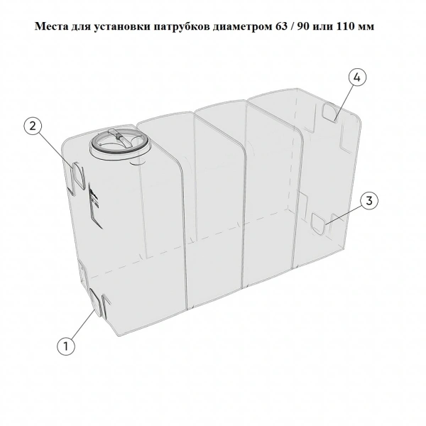 Емкость KR 4000л белая в обрешетке (полный слив)