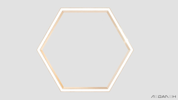 Шестиугольный светильник WOOD HEXAGON 6000K 80W, корпус Ясень белый